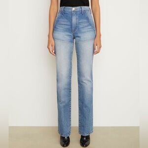 Brandon Maxwell The Wyatt Two Toned Denim in Indigo/ Vintage Blue, Size 29 NWT